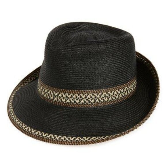 ERIC JAVITS NEW YORK SQUISHEE PACKABLE UPF 50+ RESORT VACATION STRAW HAT FEDORA - Picture 1 of 11